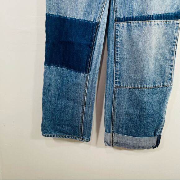 Rebecca Taylor La Vie High Rise Patchwork Straight Leg Denim Jeans 24 - Picture 2 of 11